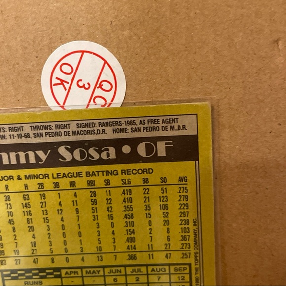 Sammy Sossa Eror card$$ - Picture 7 of 10